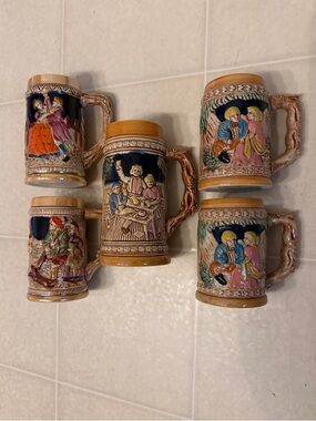 Vintage Beer Steins Set